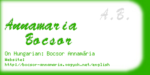 annamaria bocsor business card